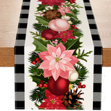Christmas plaid linen table flag floral ball printed tablecloth entrance small tablecloth living room counter decoration tea flag