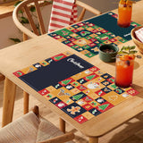 Christmas Plaid Meal Mat Linen Christmas Tree Snowman Printed Table Mat Holiday Party Decoration Insulation Mat