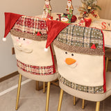 Christmas Chair Cover Christmas Home Decoration Cartoon Old Man with Hat Snowflake Chair Cover