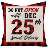 Christmas Pillow Cover Red Black Grid Christmas Sofa Cushion Cover Linen Nordic Pillow Cover