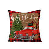Christmas Pillow with Red Letter Elk Printed Cushion Cover and Linen Pillow Cover