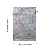 Christmas gift bag, gold foil five pointed star children's gift bag, Dutch velvet rainbow drawstring gift bag