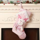 Christmas decoration, pink sequins, children's cartoon roof, Santa Claus, Christmas socks, gifts, decorative items