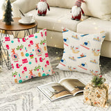 Cartoon Christmas Snowman Pillow Cover Holiday Sofa Decoration Cushion Cover Living Room