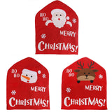 Santa Claus Snowman Chair Cover Christmas Banquet Fabric Chair Stool Backrest Decorative Bag Red Christmas Chair Cover