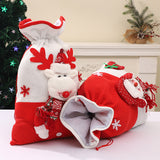 Christmas New Gift Bag Large Bundle Pocket Decorative Ornament Candy Bag Cartoon Snowman Elderly Handheld