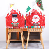 Christmas New Printed Chair Set Cartoon Old Man Snowman Chair Set Restaurant Bar Dining Table Christmas Decorations