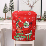 Christmas Restaurant Decoration Greentown Thief Green Green Hair Monster Red Checkered Fabric Chair Cover Back Cover
