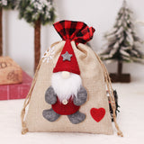 Christmas Decorations Cartoon Linen Drawstring Faceless Doll Candy Bag Forester Apple Bag Doll Gift Bag