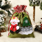 Christmas Decoration Cute Snowman Fence Handbag Bundle Pocket Children's Festival Gift Bag