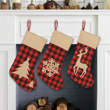 Large plaid cloth socks Christmas socks decoration gift bag Candy socks gift bag
