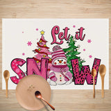 Cake linen placemat Christmas kitchen restaurant decoration insulation mat printed snowman table mat