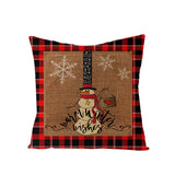 Christmas Pillow with Red Letter Elk Printed Cushion Cover and Linen Pillow Cover