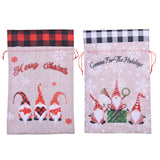 Christmas New Checkered Edge Imitation Linen Cartoon Printed Forest Elderly Gift Bag Creative Gift Storage