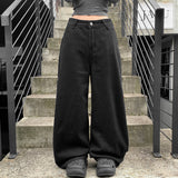 Rose Embroidered Loose Jeans