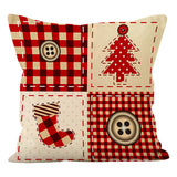 Christmas tree checkered pillow cover linen Christmas socks striped printed pillowcase for holidays