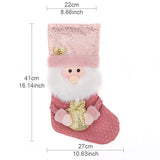 Christmas Decorations Pink Plush Christmas Socks Children's Candy Bag Creative Gift Bag Pendant