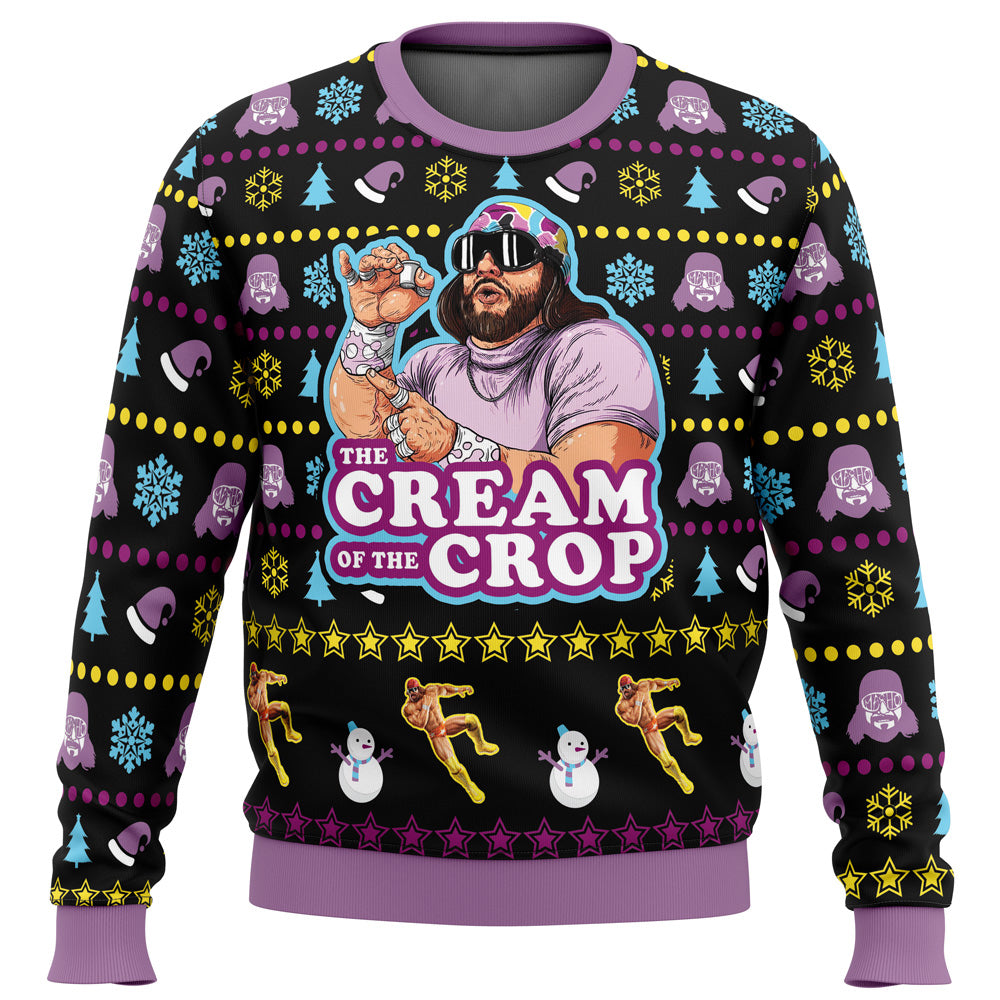Macho Man The Cream of the Crop Pro Wrestling Ugly Christmas Sweater