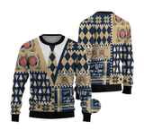 Miller Lite Christmas Diamond Plaid Ugly Sweater