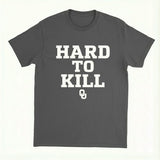 Gray t-shirt with 'Hard to Kill' text on a white background