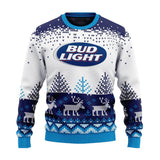 Personalized Bud Light Reindeer Christmas Ugly Sweater