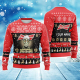 Personalized Budweiser Funny Skeleton Ugly Sweater
