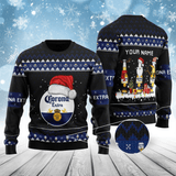 Personalized Corona Extra Bottle Santa Ugly Sweater