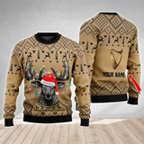 Personalized Guinness Christmas Reindeer String Lights Ugly Sweater
