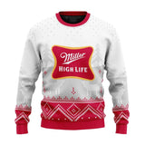 Personalized Miller High Life Winter Reindeer Ugly Sweater