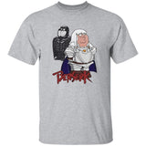Gray t-shirt with 'Berserk' graphic design featuring two characters on a white background