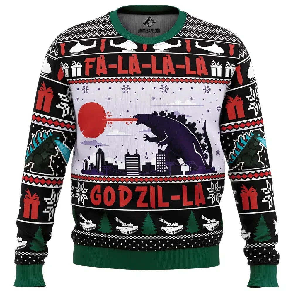 Sweater FaLaLaLa Godzil-La Godzilla Ugly Christmas