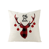 Christmas Pillow with Red Letter Elk Printed Cushion Cover and Linen Pillow Cover