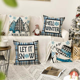 Christmas tree checkered pillow cover holiday bedroom decoration pillowcase office seat linen waist pillowcase