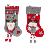 Christmas decoration supplies 3D couple faceless figurine fireplace Christmas socks Christmas Eve gift bag Candy bag