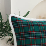 Christmas Plush Plaid Pillowcase Living Room Sofa Decoration Home Sofa Cushion Pillow