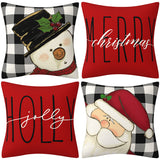 Christmas Snowman Pillow Cover, Big Red Snowman Printed Cushion Cover, Decorative Sofa Cover, Home Furnishings