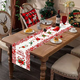 Christmas table flag candy letter printed tablecloth holiday party table decoration tablecloth pad white linen