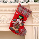 Christmas socks, gift bags, Santa Claus bells, checkered socks, Christmas decorations