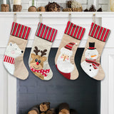 Christmas linen decorative socks snowman socks candy gift bags Christmas tree pendants