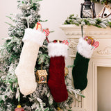 Christmas decoration products, knitted Christmas socks, high-end woolen socks, Christmas gift socks, green gift bags