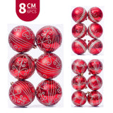8CM/6 pcs painted Christmas balls, Christmas tree pendants, window display decorations, round balls