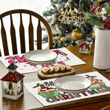 Cake linen placemat Christmas kitchen restaurant decoration insulation mat printed snowman table mat
