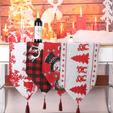 Christmas decorations, checkered tablecloth, table flag, creative English red and black checkered tablecloth, placemat, restaurant decoration supplies