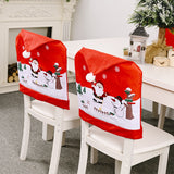 Christmas decoration supplies creative non-woven fabric elderly snowman chair cover red printed chair cover stool cover