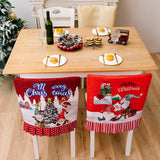 Christmas Decorative Supplies Creative Printed Chair Cover Red Home Atmosphere Decoration Chair Cover