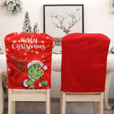 Christmas Restaurant Decoration Greentown Thief Green Green Hair Monster Red Fabric Chair Cover New Back Cover