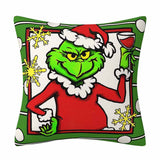 Grinch Christmas Pillow Cover Amazon Home Christmas Decoration Cushion Sofa Pillowcase Combination