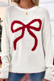 Sweet and versatile loose long sleeved round neck Christmas sweater for women