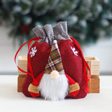Forest Man Gift Bag Christmas Linen Cartoon Decoration Faceless Elderly Gift Bag Gift Bag Candy Bag