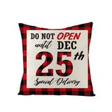 Christmas Pillow Cover Red Black Grid Christmas Sofa Cushion Cover Linen Nordic Pillow Cover